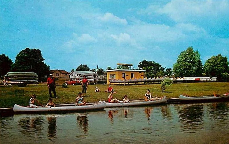 Jolly Redskin Canoe Livery - Vintage Postcard (newer photo)